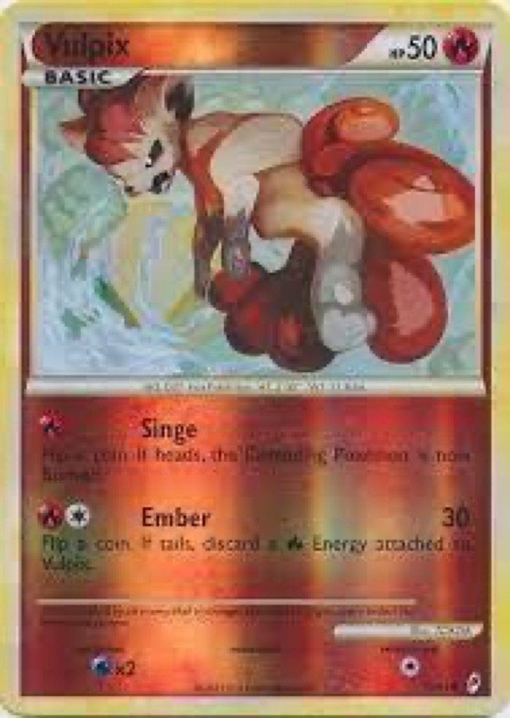Reverse Holo Vulpix 75/95, Call of Legends Pokémon card