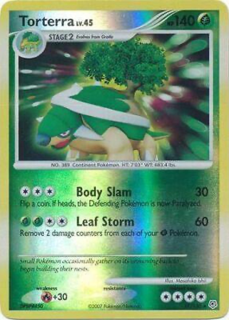 Reverse Holo Torterra 17/130, Diamond & Pearl Pokémon card