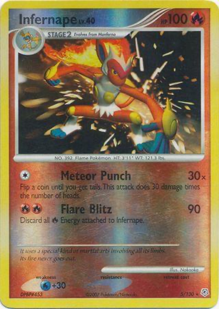 Reverse Holo Infernape 5/130, Diamond & Pearl Pokémon card