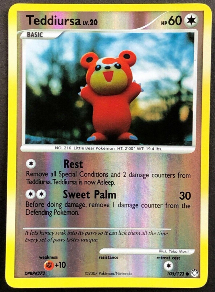 Reverse Holo Teddiursa 105/123, Mysterious Treasures Pokémon card