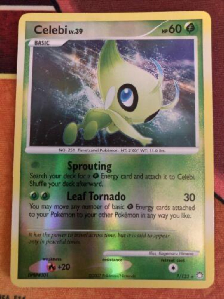 Reverse Holo Celebi 7/123, Mysterious Treasures Pokémon card