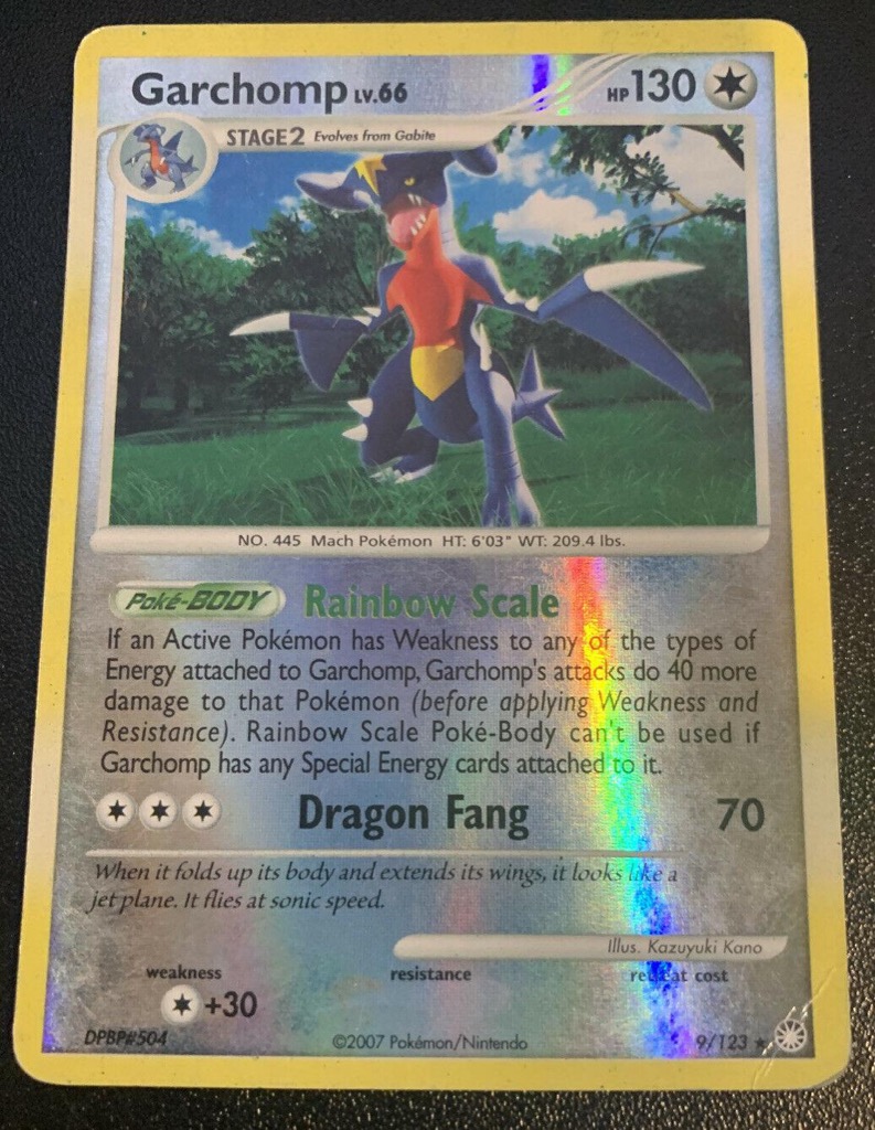 Reverse Holo Garchomp 9/123, Mysterious Treasures Pokémon card