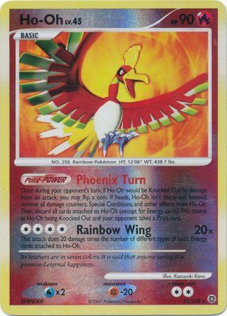 Reverse Holo Ho-Oh 10/132, Secret Wonders Pokémon card