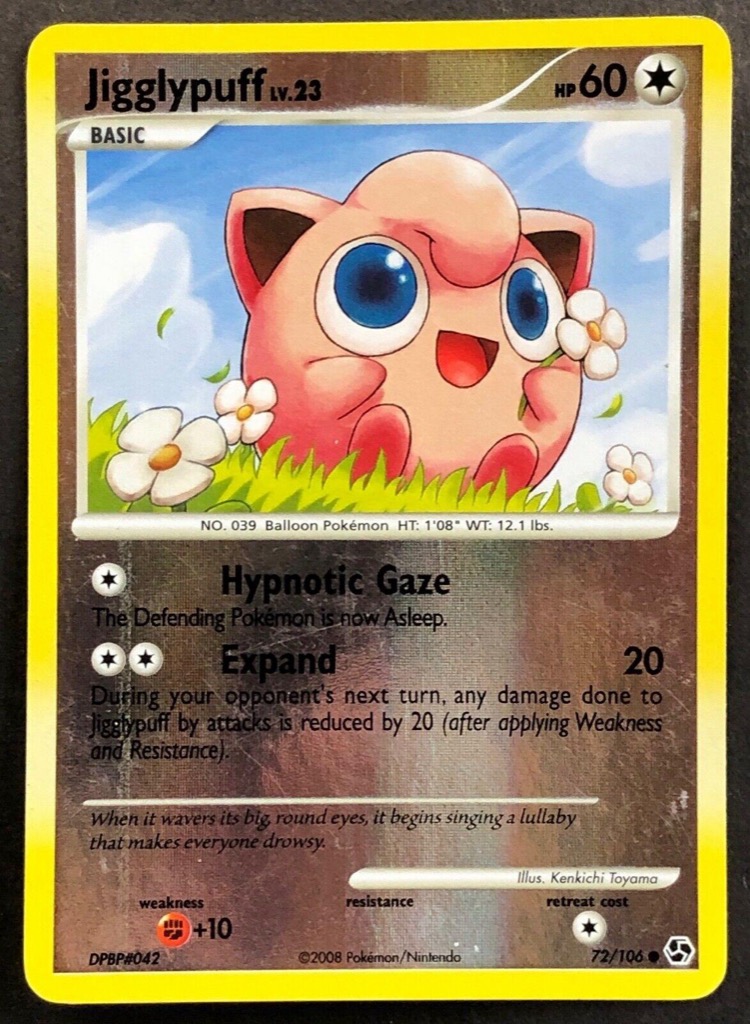 Reverse Holo Jigglypuff 72/106, Great Encounters Pokémon card