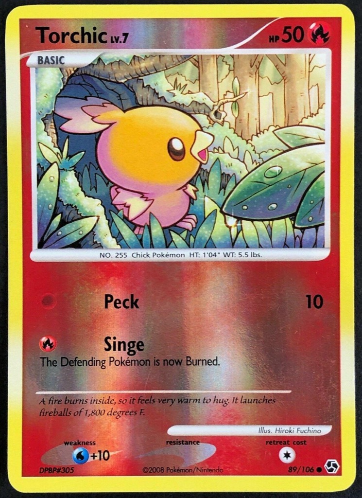 Reverse Holo Torchic 89/106, Great Encounters Pokémon card