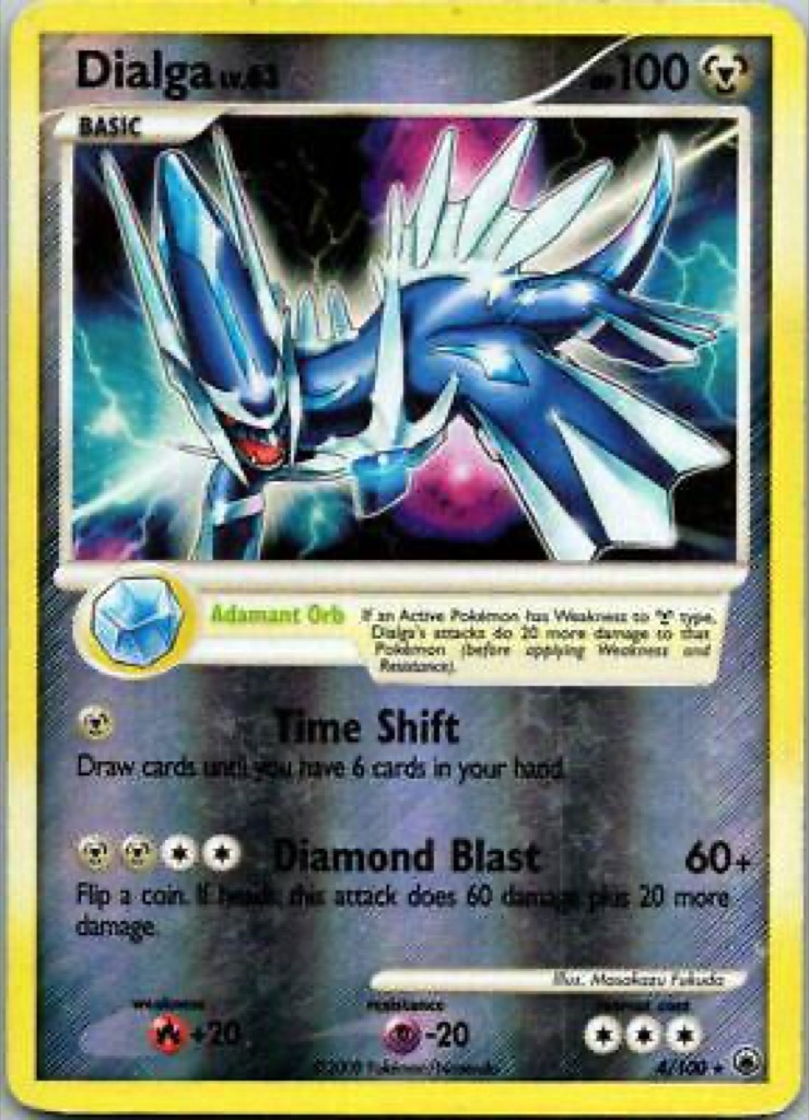 Reverse Holo Dialga 4/100, Majestic Dawn Pokémon card