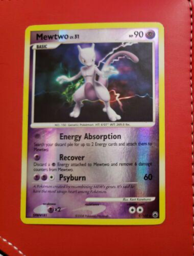 Reverse Holo Mewtwo 9/100, Majestic Dawn Pokémon card
