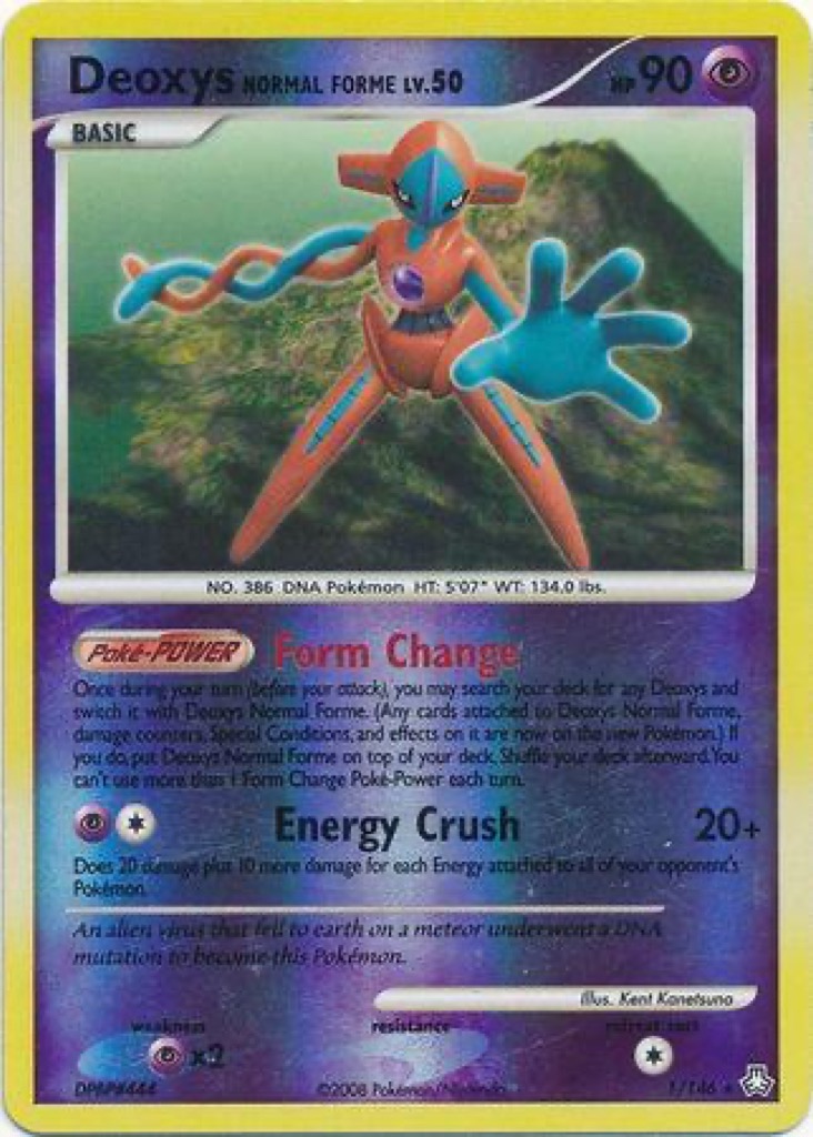 Reverse Holo Deoxys Normal Forme 1/146, Legends Awakened Pokémon card