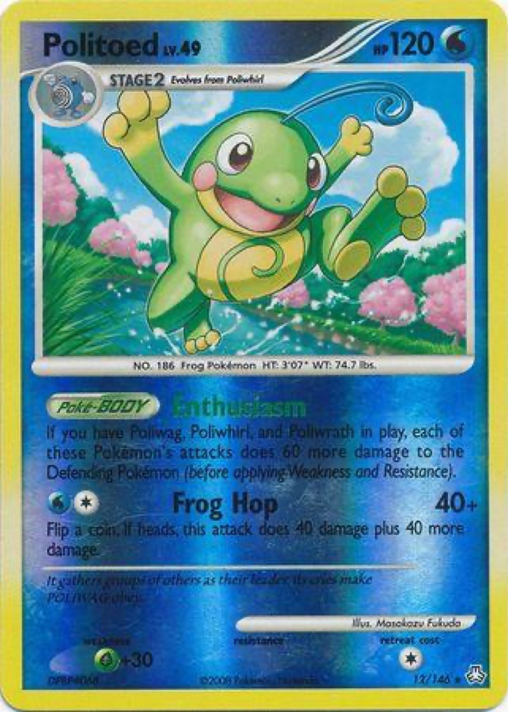 Reverse Holo Politoed 12/146, Legends Awakened Pokémon card
