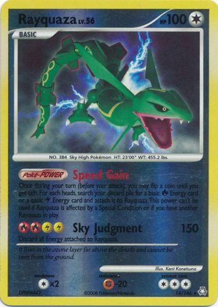 Reverse Holo Rayquaza 14/146, Legends Awakened Pokémon card