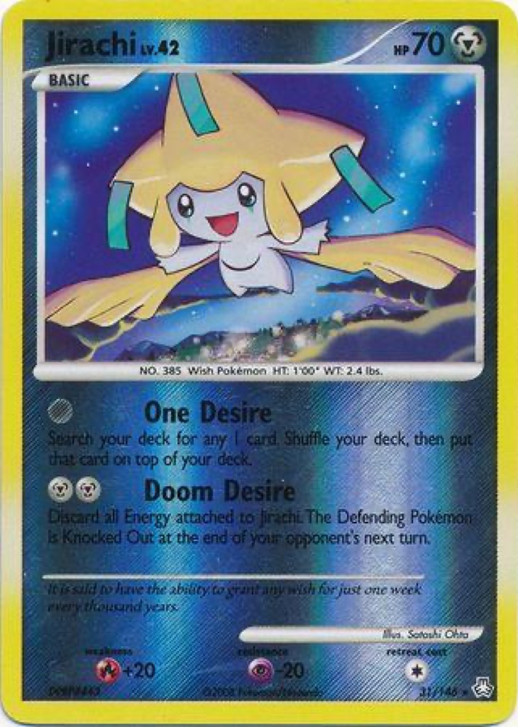 Reverse Holo Jirachi 31/146, Legends Awakened Pokémon card