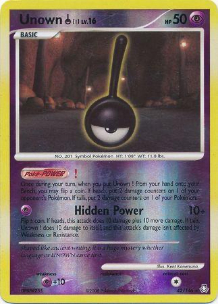 Reverse Holo Unown [!] 42/146, Legends Awakened Pokémon card