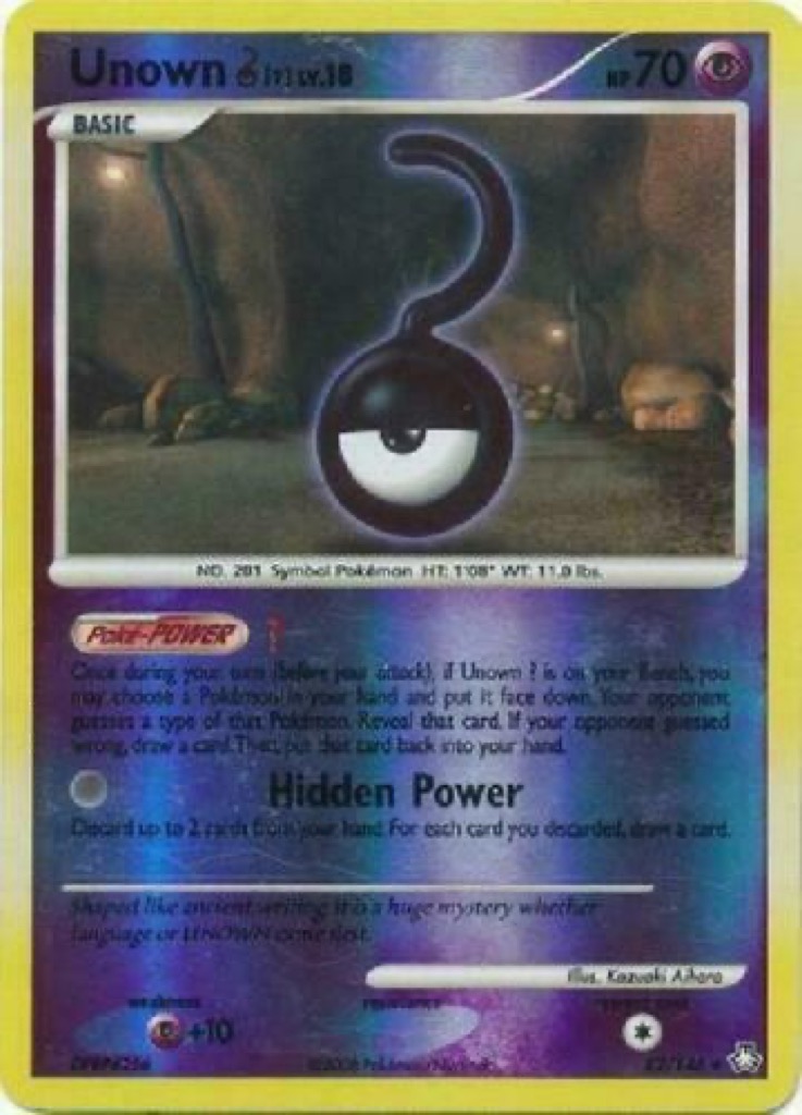 Reverse Holo Unown [?] 82/146, Legends Awakened Pokémon card