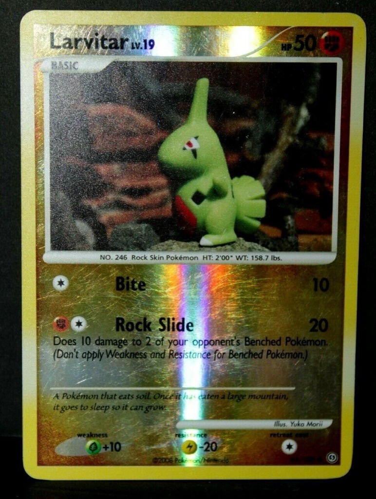 Reverse Holo Larvitar 63/100, Stormfront Pokémon card