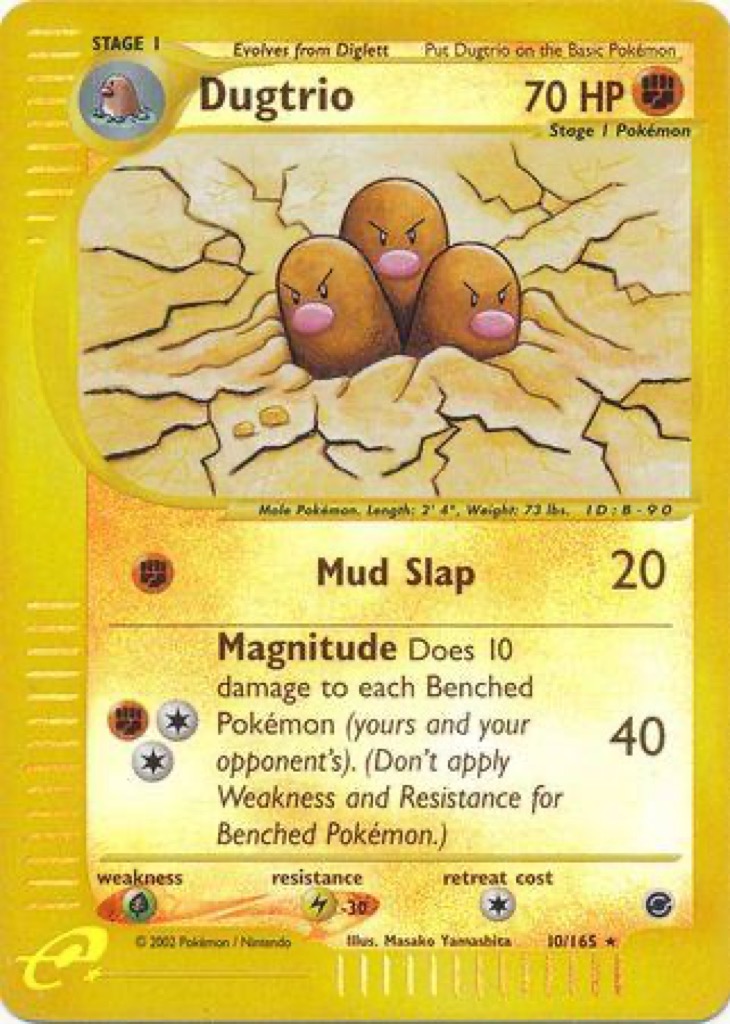 Reverse Holo Dugtrio 10/165, Expedition Base Set Pokémon card