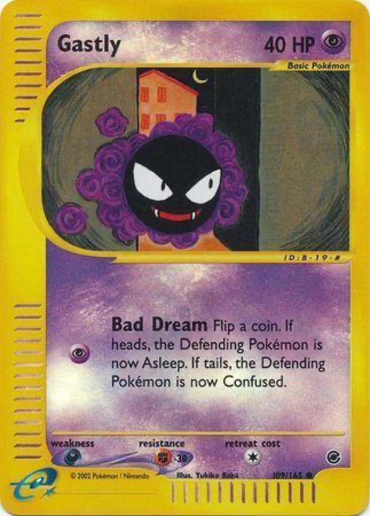 Reverse Holo Gastly 109/165, Expedition Base Set Pokémon card