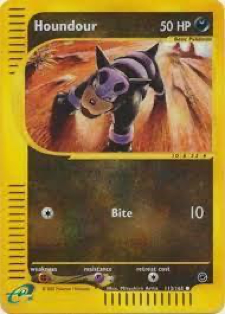 Reverse Holo Houndour 113/165, Expedition Base Set Pokémon card
