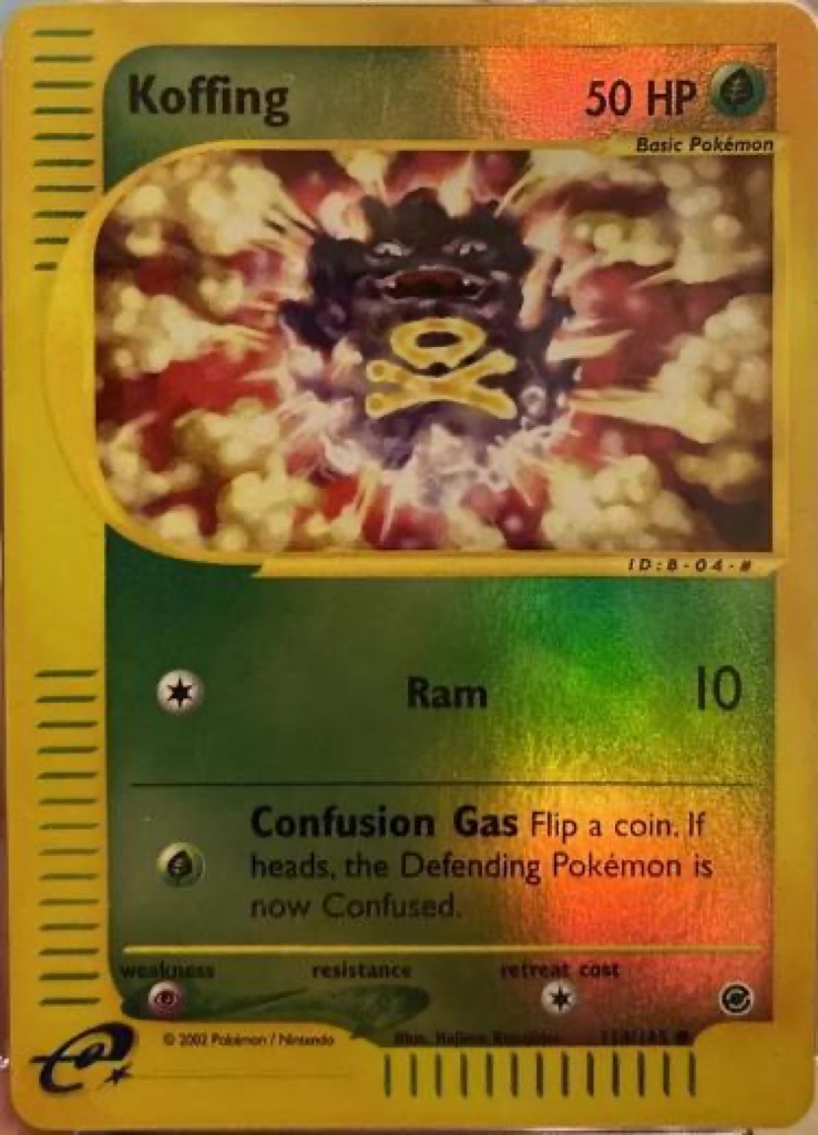 Reverse Holo Koffing 114/165, Expedition Base Set Pokémon card