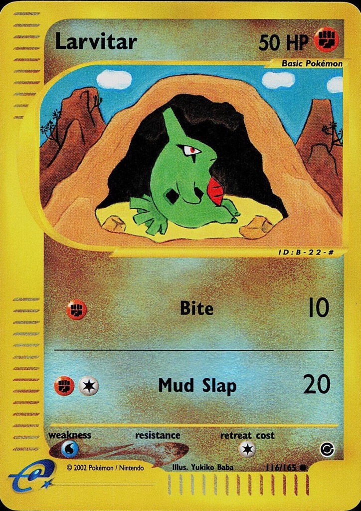 Reverse Holo Larvitar 116/165, Expedition Base Set Pokémon card