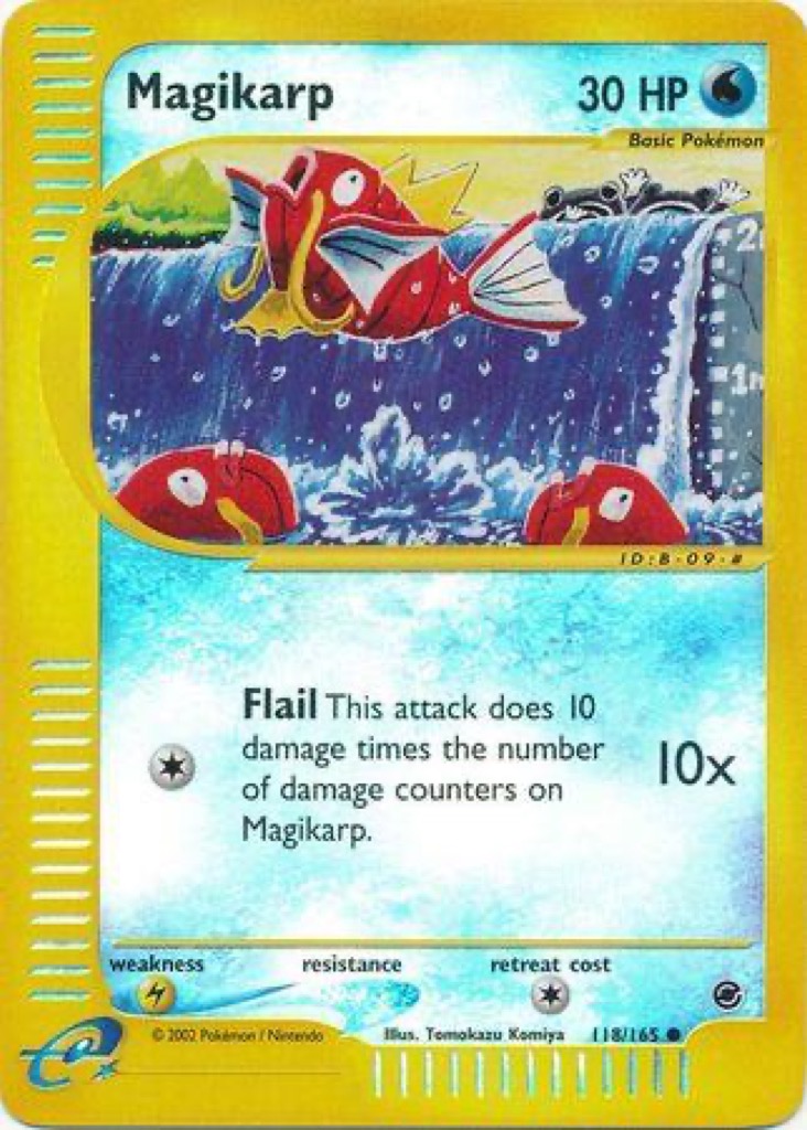 Reverse Holo Magikarp 118/165, Expedition Base Set Pokémon card