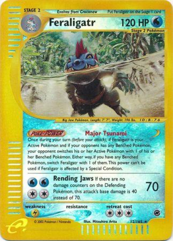 Reverse Holo Feraligatr 12/165, Expedition Base Set Pokémon card