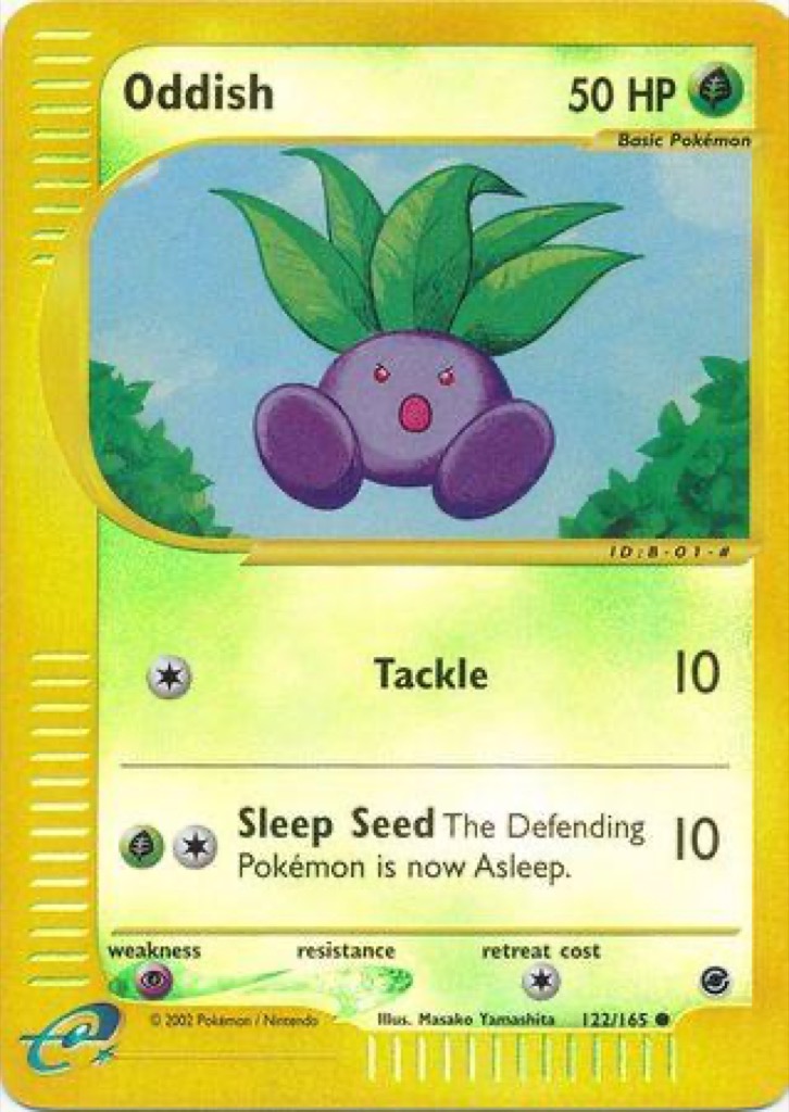 Reverse Holo Oddish 122/165, Expedition Base Set Pokémon card