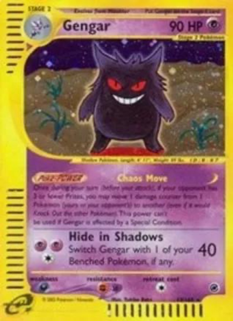 Reverse Holo Gengar 13/165, Expedition Base Set Pokémon card