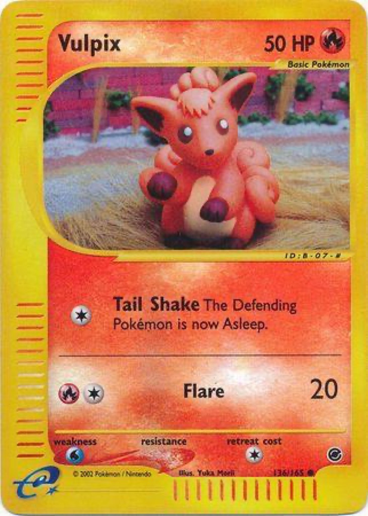 Reverse Holo Vulpix 136/165, Expedition Base Set Pokémon card