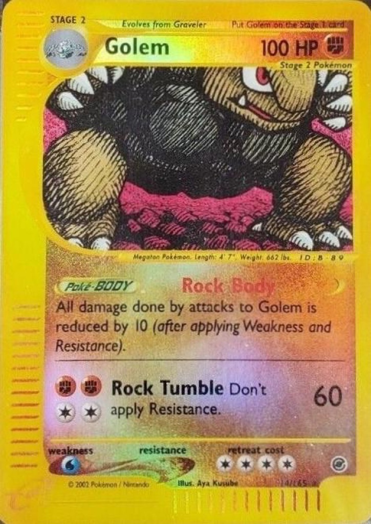 Reverse Holo Golem 14/165, Expedition Base Set Pokémon card
