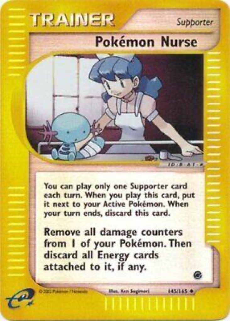 Reverse Holo Pokémon Nurse 145/165, Expedition Base Set Pokémon card