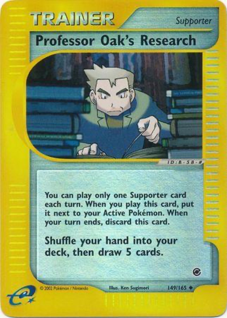 Reverse Holo Professor Oak's Research 149/165, Expedition Base Set Pokémon card