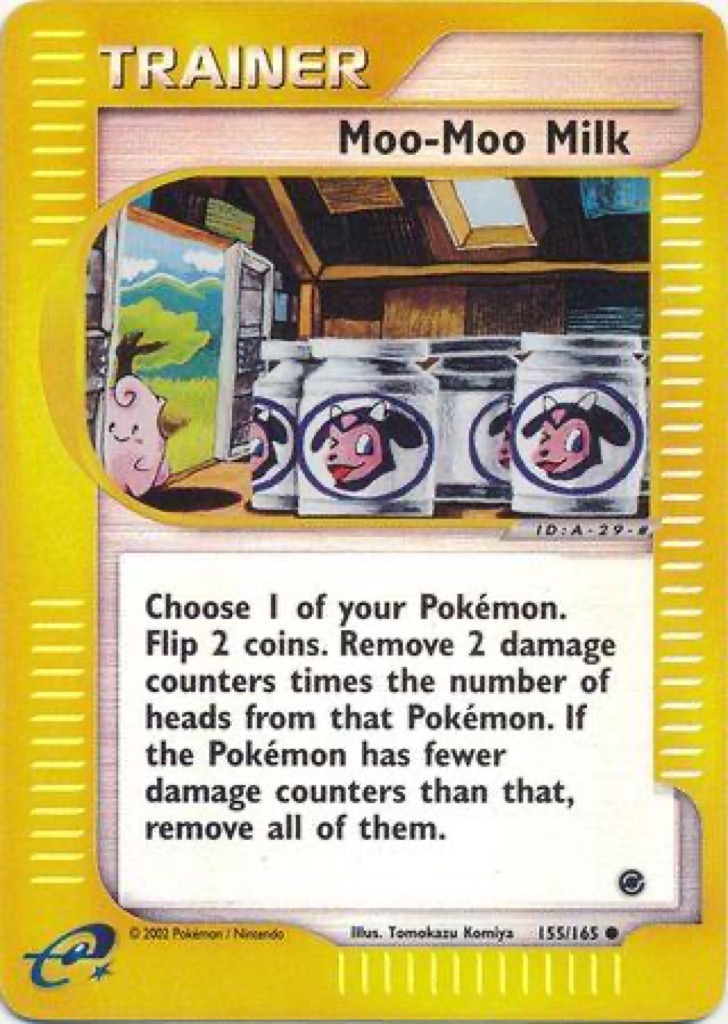 Reverse Holo Moo-Moo Milk 155/165, Expedition Base Set Pokémon card