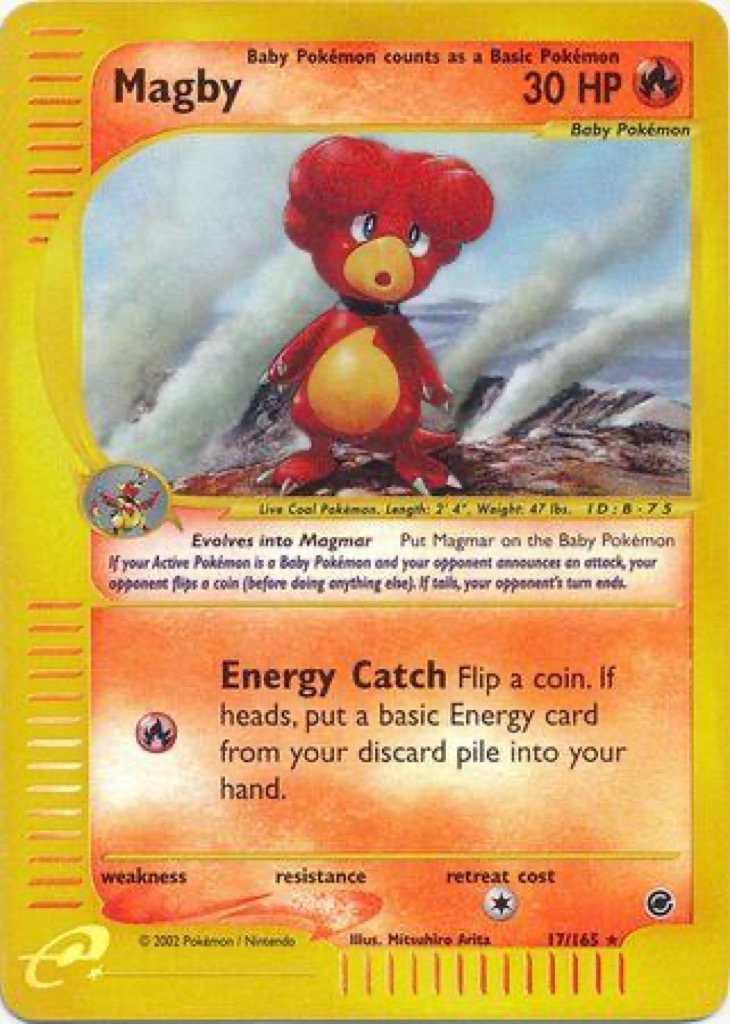Reverse Holo Magby 17/165, Expedition Base Set Pokémon card