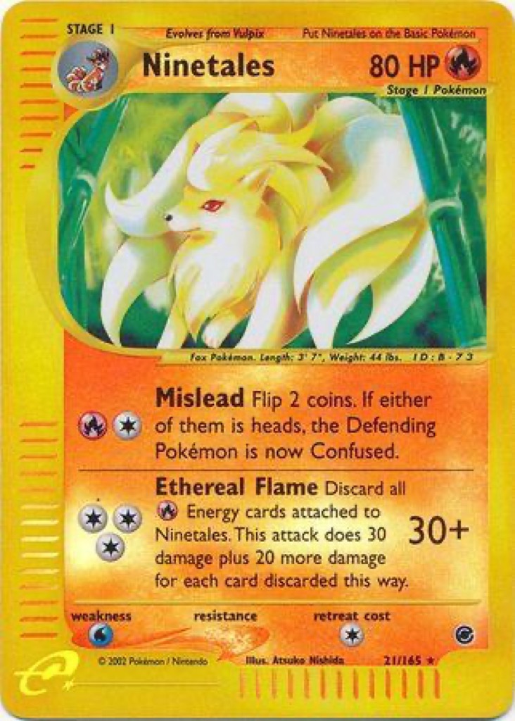 Reverse Holo Ninetales 21/165, Expedition Base Set Pokémon card