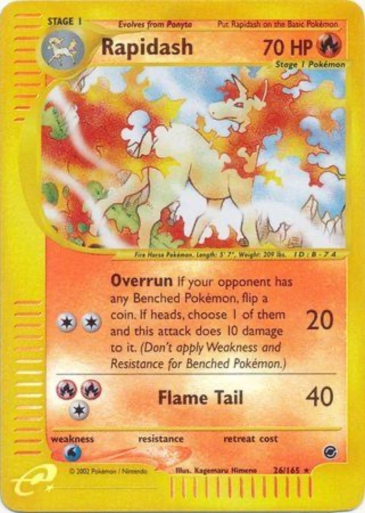 Reverse Holo Rapidash 26/165, Expedition Base Set Pokémon card