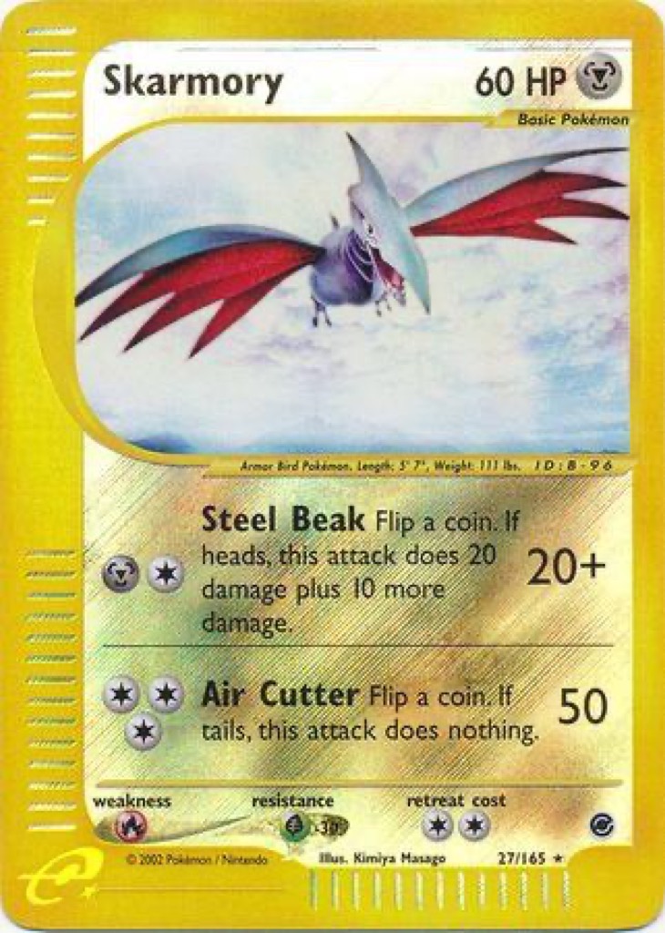 Reverse Holo Skarmory 27/165, Expedition Base Set Pokémon card