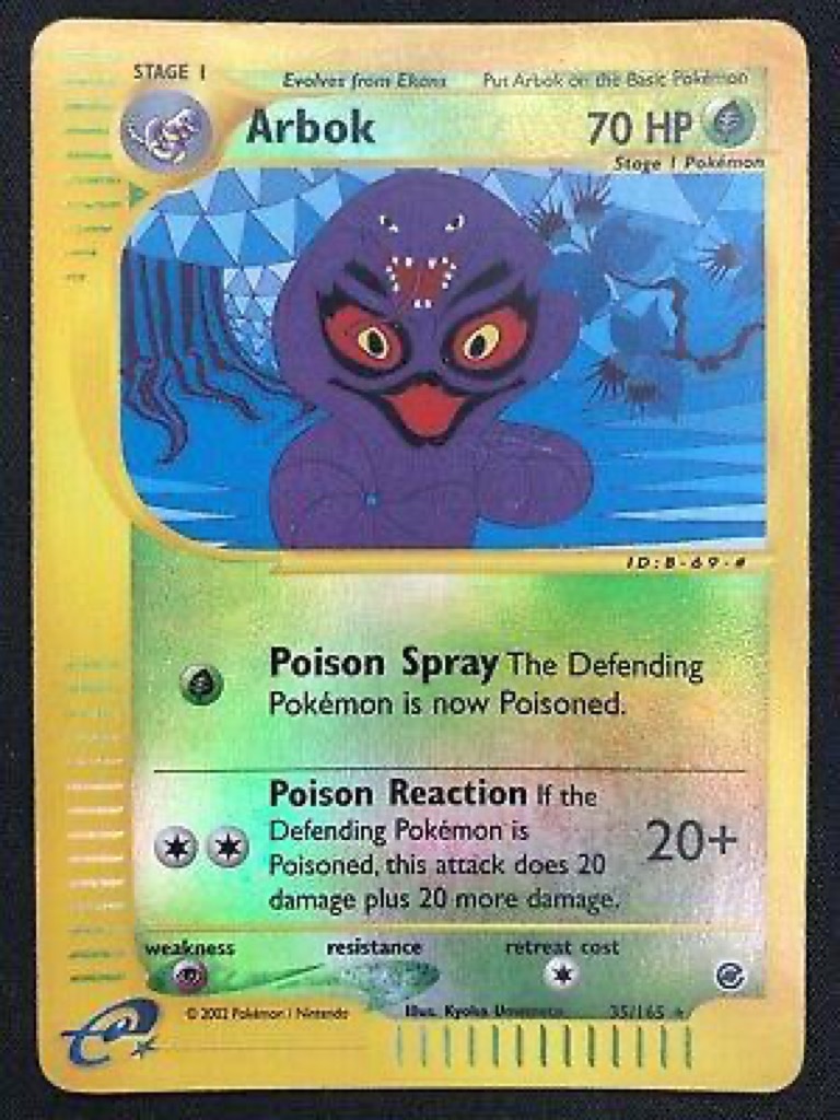 Reverse Holo Arbok 3/165, Expedition Base Set Pokémon card