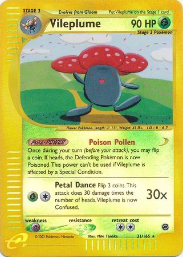 Reverse Holo Vileplume 31/165, Expedition Base Set Pokémon card