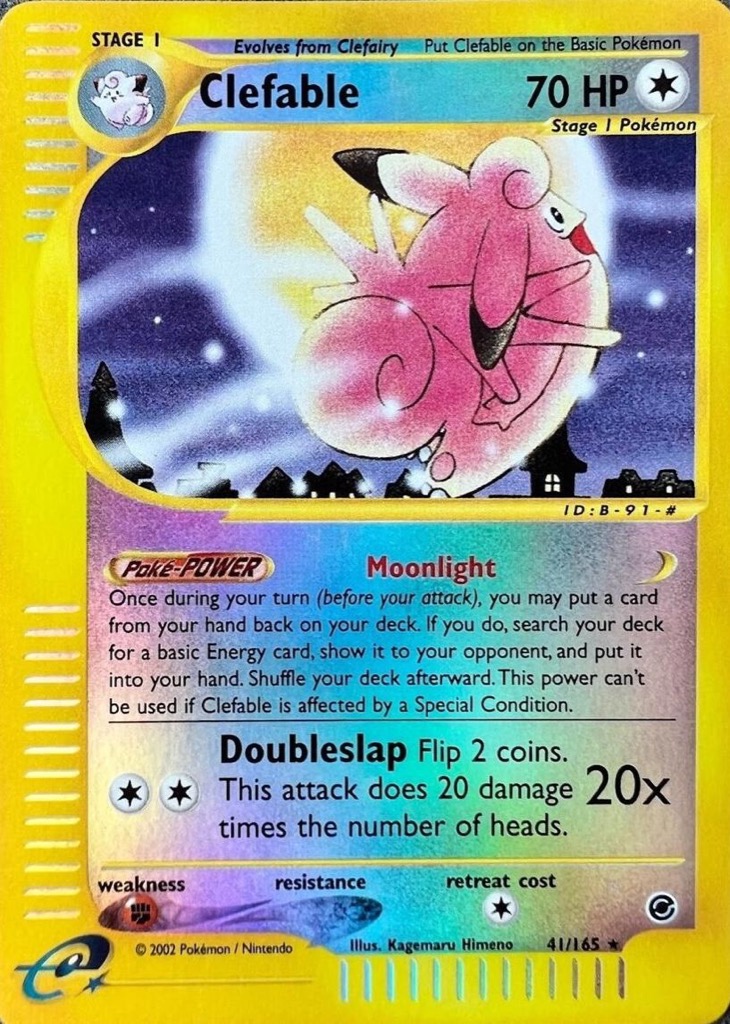 Reverse Holo Clefable 41/165, Expedition Base Set Pokémon card