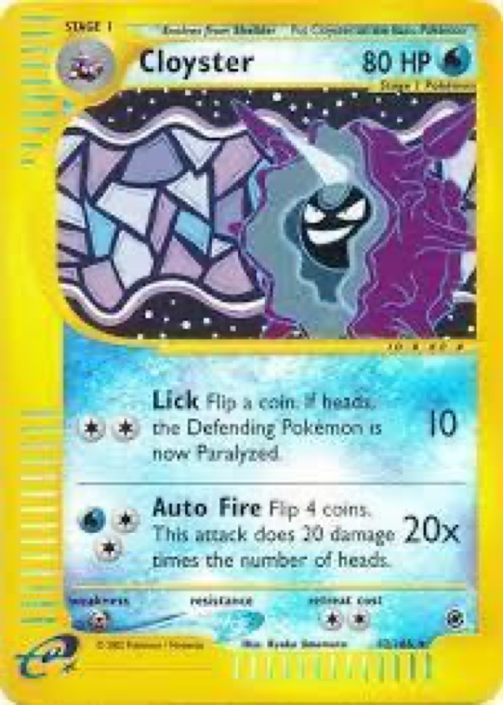 Reverse Holo Cloyster 42/165, Expedition Base Set Pokémon card