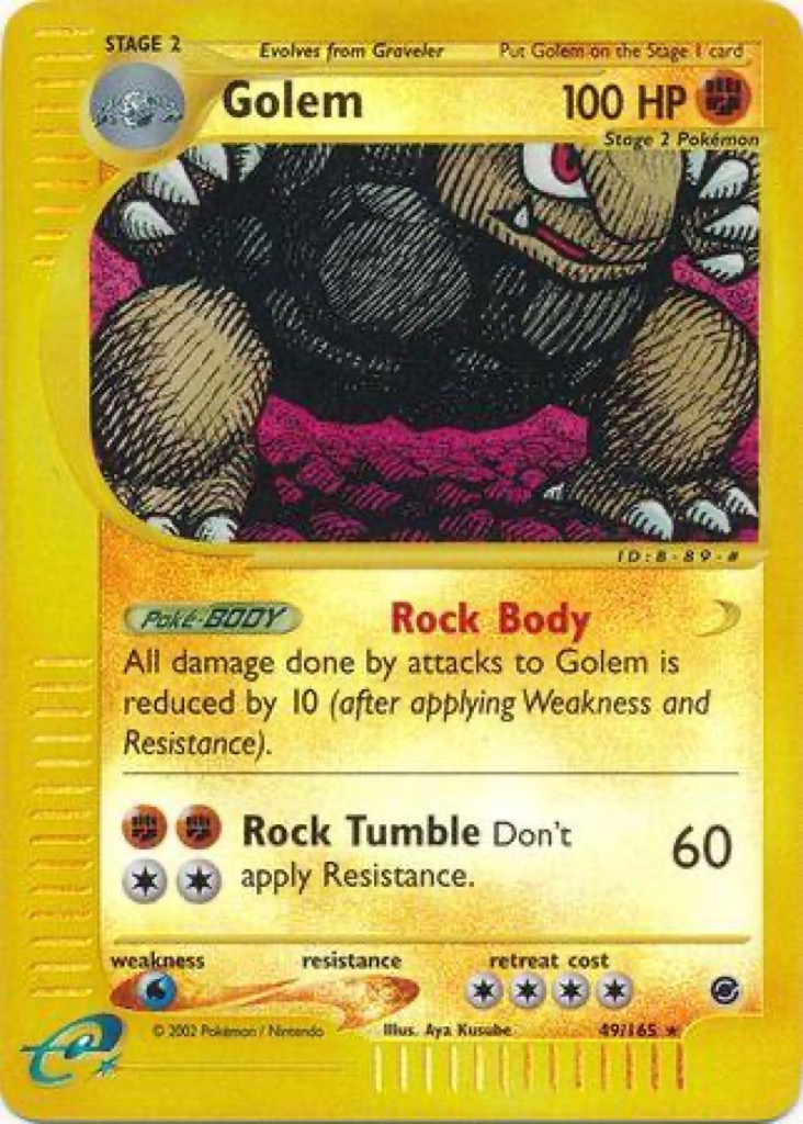 Reverse Holo Golem 49/165, Expedition Base Set Pokémon card