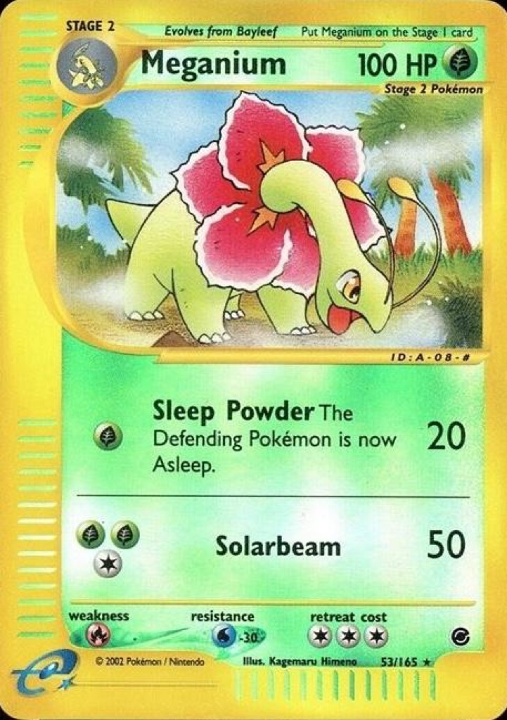 Reverse Holo Meganium 53/165, Expedition Base Set Pokémon card