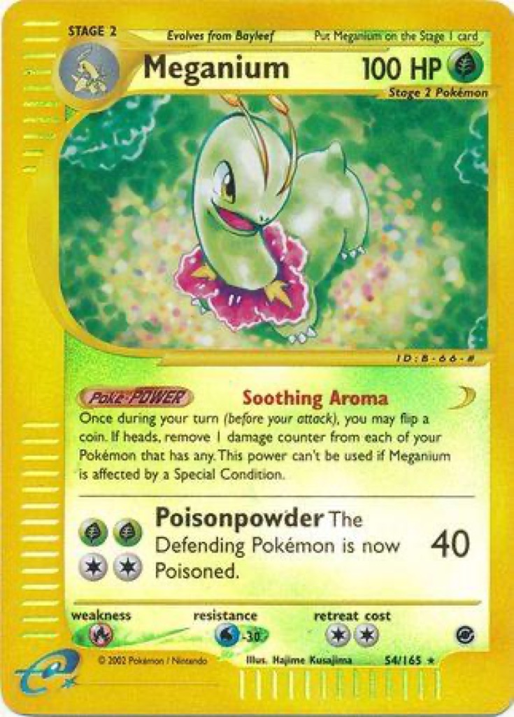 Reverse Holo Meganium 54/165, Expedition Base Set Pokémon card