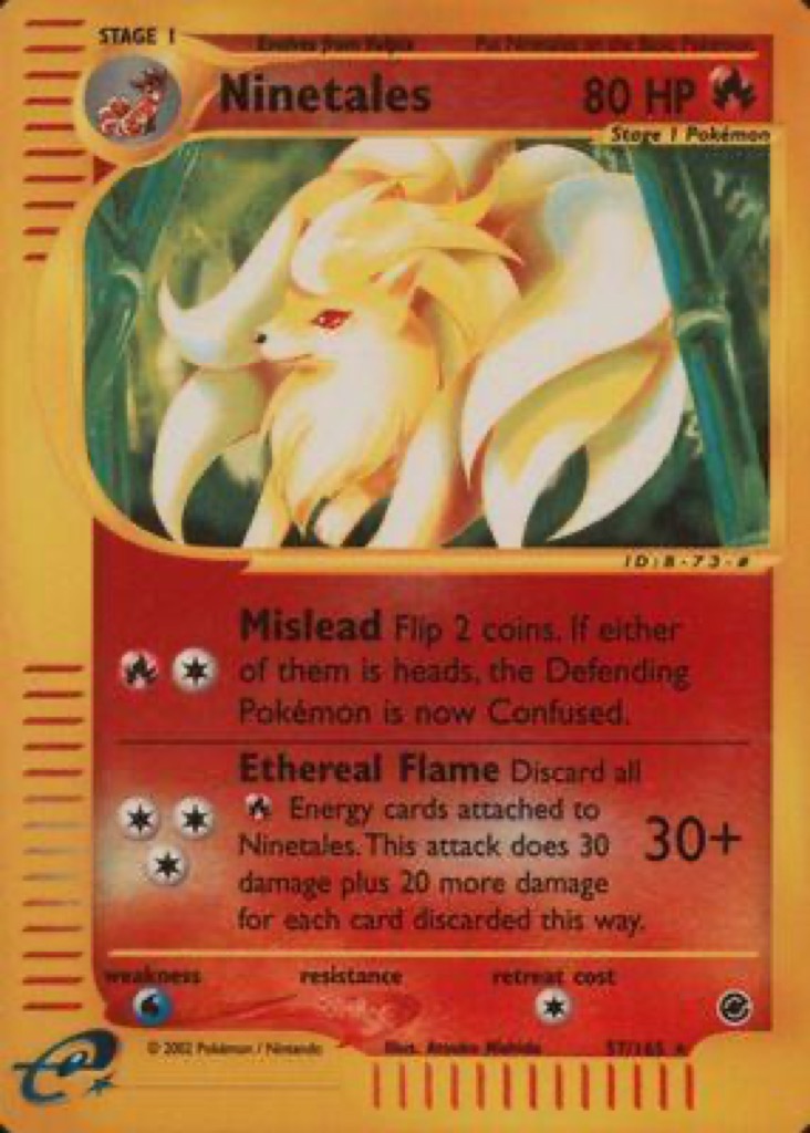Reverse Holo Ninetales 57/165, Expedition Base Set Pokémon card
