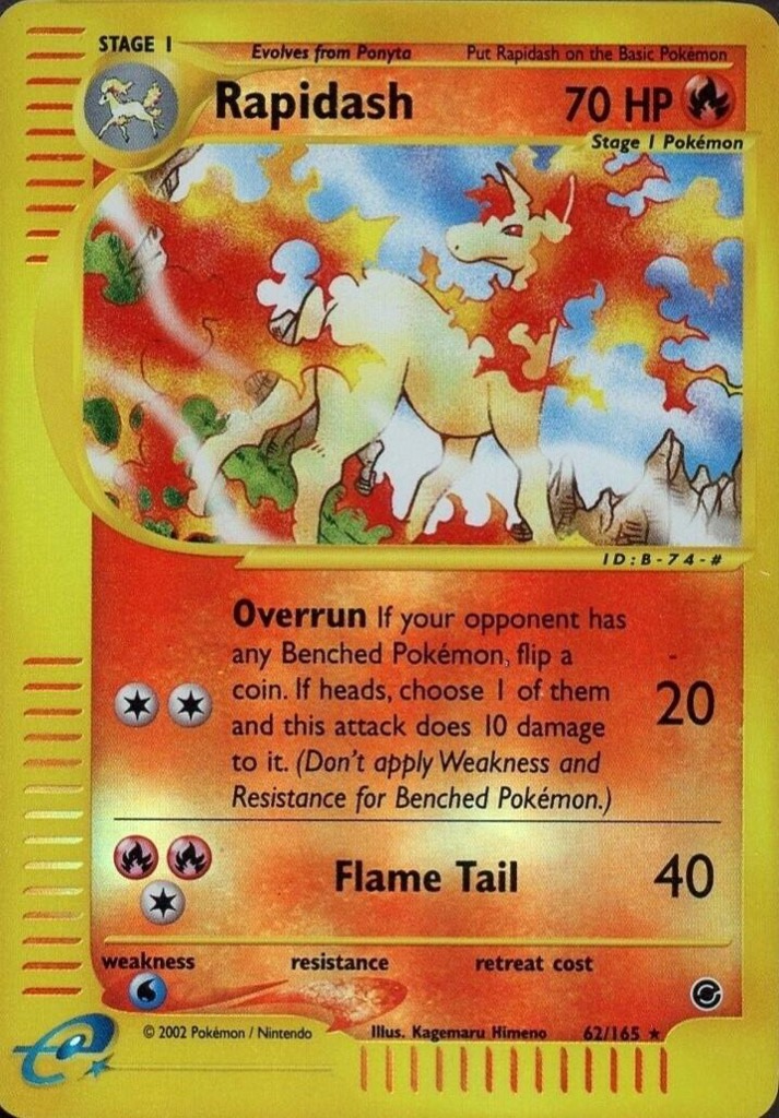 Reverse Holo Rapidash 62/165, Expedition Base Set Pokémon card