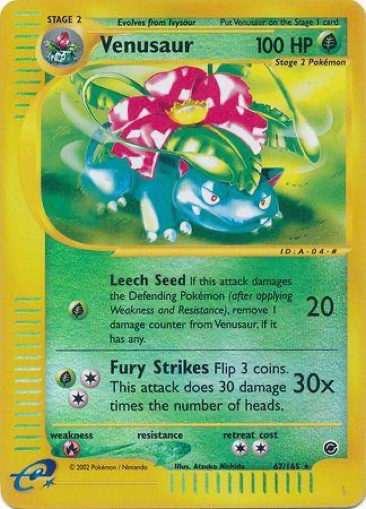 Reverse Holo Venusaur 67/165, Expedition Base Set Pokémon card