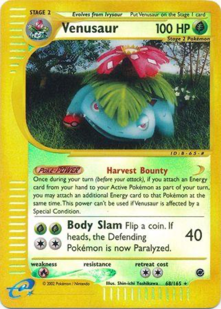 Reverse Holo Venusaur 68/165, Expedition Base Set Pokémon card