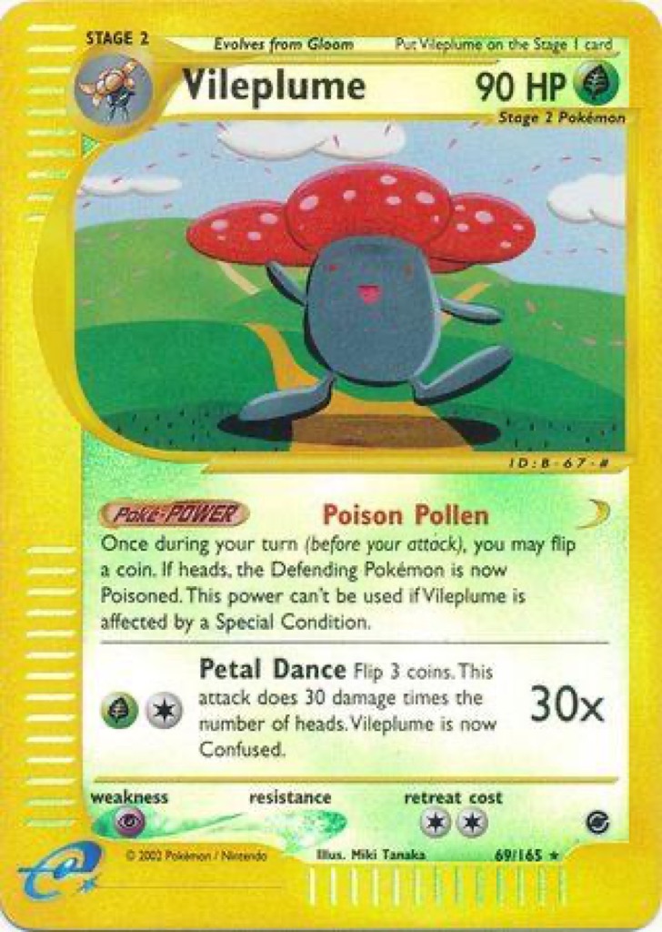 Reverse Holo Vileplume 69/165, Expedition Base Set Pokémon card