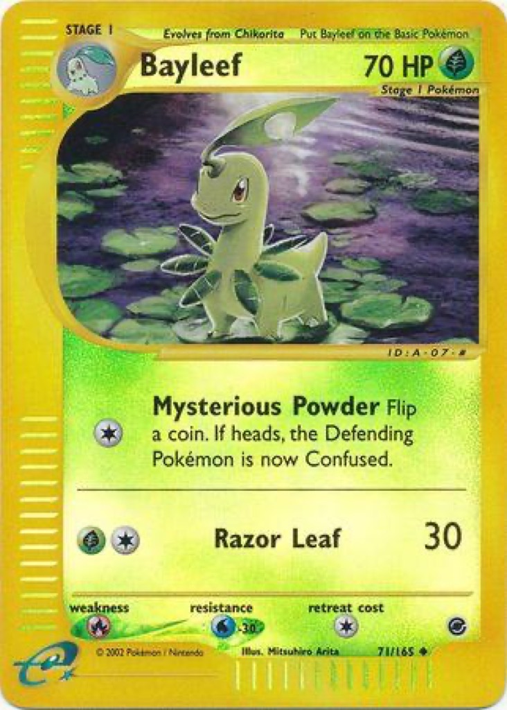 Reverse Holo Bayleef 71/165, Expedition Base Set Pokémon card
