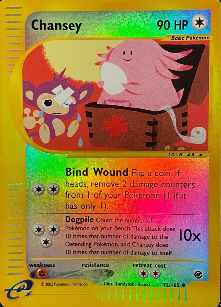 Reverse Holo Chansey 72/165, Expedition Base Set Pokémon card